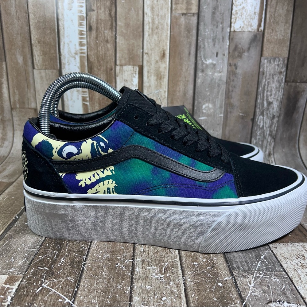 Vans Old Skool Stackform M 7.5 W 9 Midnight Glow Black Sneakers Platforms